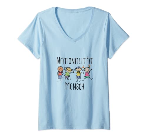 Damen Nationalität Mensch - Anti Rassismus - Diversity T-Shirt mit V-Ausschnitt Damen Nationalität Mensch - Anti Rassismus - Diversity T-Shirt mit V-Ausschnitt von Gegen Rassismus - Alle Raus