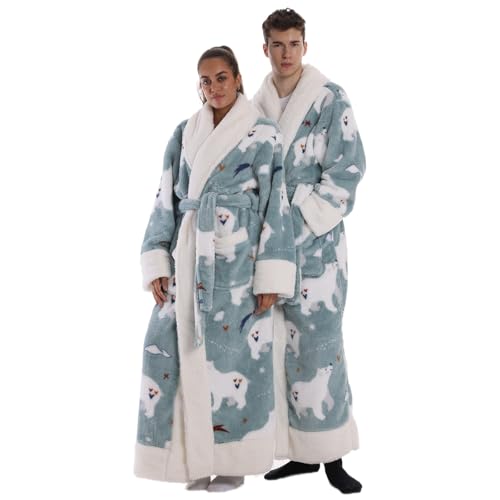 Gegeryozer Unisex Bademantel Super Soft Flanell - Kuscheliger Morgenmantel für Sauna & Zuhause | Universalgröße Damen Herren | Schnelltrocknend mit Vielfältigen Designs von Gegeryozer
