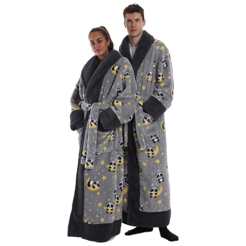 Gegeryozer Unisex Bademantel Super Soft Flanell - Kuscheliger Morgenmantel für Sauna & Zuhause | Universalgröße Damen Herren | Schnelltrocknend mit Vielfältigen Designs von Gegeryozer