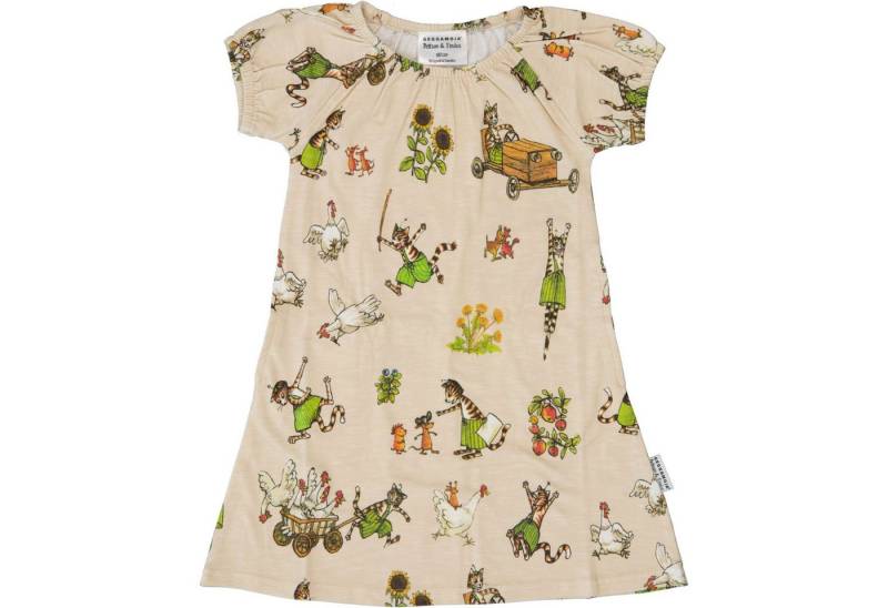 Geggamoja Sommerkleid Geggamoja Petterson und Findus Mädchen Kleid beige aus Bio-Baumwolle von Geggamoja