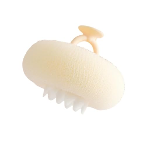 Beruhigend Peelingschwamm Super Peeler Schwamm 2-in-1-Saugnapf Peeling Artefakt Massage Badeball Saugnapf Superweicher Badeschwamm Blume Für Erwachsene Kinder (weiß) von Gehanico