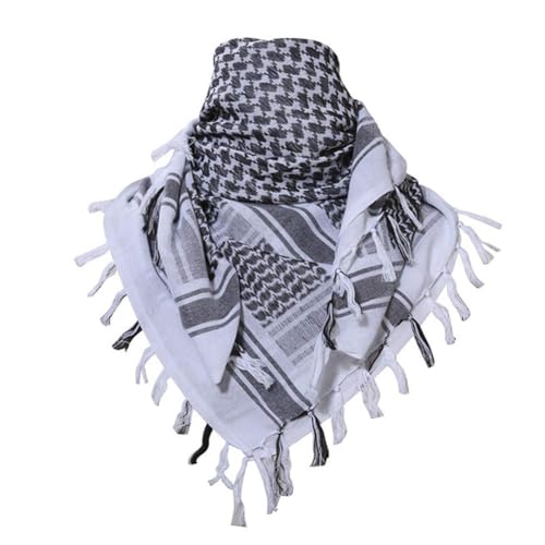 Gehanico Palästinenser Arafat-Tuch Halstuch Kopftuch Shemagh Palituch Taktischer Schal Arabischer Wüsten Schals 110 x 110 cm (Weiß) von Gehanico