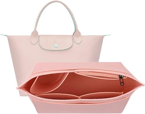 Geldbörsen Organizer Einsatz für Taschen, Filz Handtaschen Organizer mit Mehreren Taschen für Handtaschen, zusammenklappbarer Tragetaschen Organizer, Kulturbeutel, Geschenk zum Muttertag (Pink,L) von Gehanico