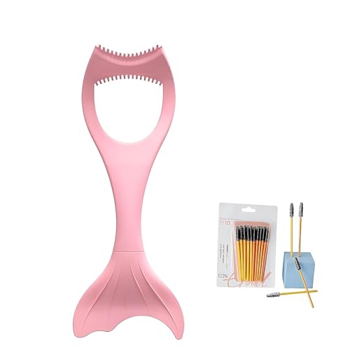 Mascara Shield Applikator Guard Mascara Shield 2 in 1 Eyeliner Mascara Guard Reusable Silicone Detachable Mascara Shield Applicator Eyelash Tool (Pink+Eyebrow Brush) von Gehanico