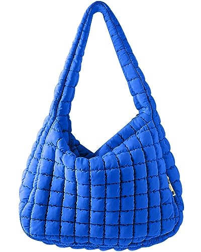 Umhängetasche Plissee Cloud Bag Damen Puffer Tote Bag Leicht Faltbare große Kapazität Schultertasche Gesteppte Handtaschen lässige Tragetaschen für Urlaub Einkaufen Street Shopping (Blau) von Gehanico