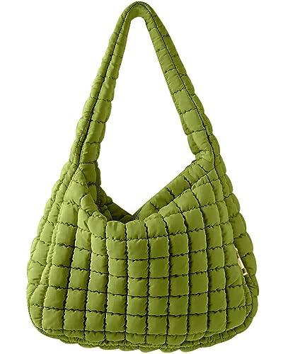 Umhängetasche Plissee Cloud Bag Damen Puffer Tote Bag Leicht Faltbare große Kapazität Schultertasche Gesteppte Handtaschen lässige Tragetaschen für Urlaub Einkaufen Street Shopping (Grün) von Gehanico