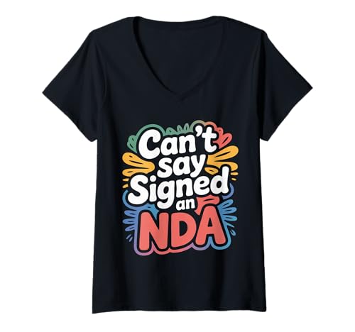 Damen Can't Say Signed An NDA Vertraulicher Mitarbeiter - T-Shirt mit V-Ausschnitt Damen Can't Say Signed An NDA Vertraulicher Mitarbeiter - T-Shirt mit V-Ausschnitt von Gehorsame Wortspiele