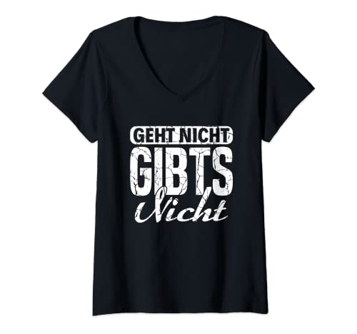 Damen Handwerker Schrauber Heimwerker Geht Nicht Gibts Nicht T-Shirt mit V-Ausschnitt Damen Handwerker Schrauber Heimwerker Geht Nicht Gibts Nicht T-Shirt mit V-Ausschnitt von Geht Nicht Gibts Nicht Heimwerker