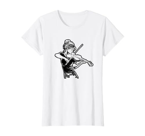 Geige Mädchen Zeichnung Geiger Klassische Musik T-Shirt Geige Mädchen Zeichnung Geiger Klassische Musik T-Shirt von Geiger T-Shirts für Mädchen