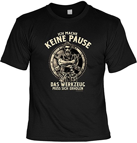 Fun T-Shirt für Männer - Ich Mache Keine Pause - Herren Shirts schwarz lustiges Geschenk-Set Bedruckt mit Urkunde von Geile-Fun-T-Shirts