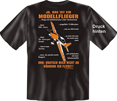 Fun T-Shirt mit Rückendruck Modellflieger Shirt 4 Heroes Geburtstag Geschenk geil Bedruckt mit Urkunde von Geile-Fun-T-Shirts