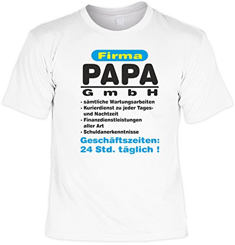 Geburtstag T-Shirt Firma Papa GmbH Vatertag Fun Shirt Geschenk geil Bedruckt mit Bester Vater Urkunde von Geile-Fun-T-Shirts