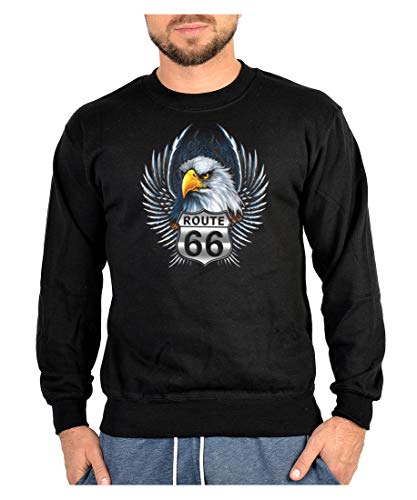 Geile-Fun-T-Shirts Biker Sweatshirts Herren Pullover - Adler - Coole Männer Sweater schwarz Motorradfahrer-Geschenke mit hochwertigem Druck von Geile-Fun-T-Shirts