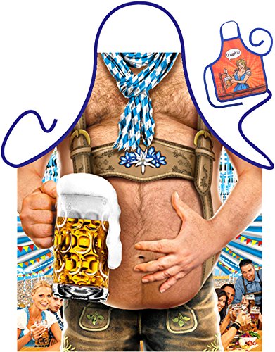 Geile-Fun-T-Shirts Grillschürze Bayer Bierbauch Küchenschürze Herren Koch Schürze geil bedruckt Geschenk Set mit Mini Flaschenschürze von Geile-Fun-T-Shirts