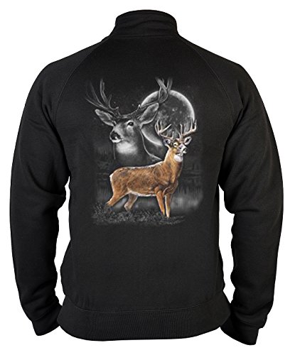 Geile-Fun-T-Shirts Jäger Zip-Sweatshirt Hirsch im Vollmond Jagd Sweater 4 Heroes Geburtstag Geschenk geil Bedruckt von Geile-Fun-T-Shirts