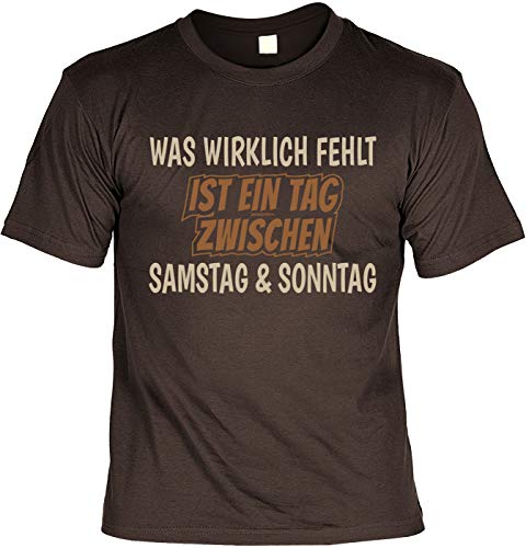 Herren Fun T-Shirt - EIN Tag zwischen Samstag und Sonntag - Männer Geburtstag Shirts braun Männertag-Geschenke lustig Bedruckt von Geile-Fun-T-Shirts