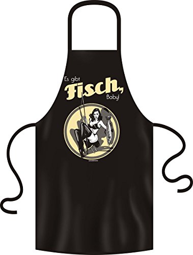 Kochschürzen Frauen - Es gibt Fisch, Baby - Grill Koch Küchenschürze Schürze Damen Set geil bedruckt mit GRATIS Grillmeister Urkunde von Geile-Fun-T-Shirts