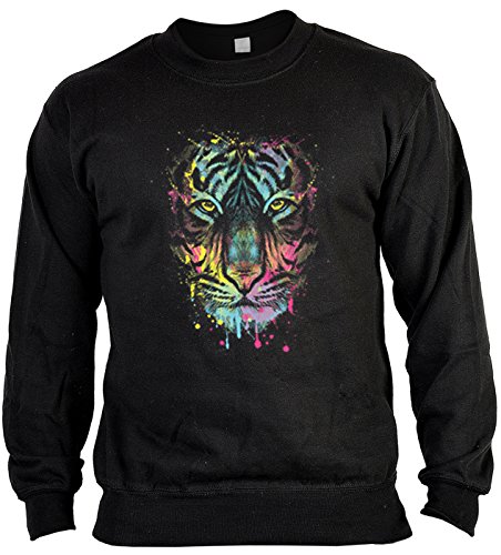 Pop Art Style Sweatshirt Neon Tiger Sweater 4 Heroes Geburtstag Geschenk geil Bedruckt von Geile-Fun-T-Shirts