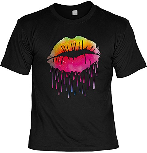 Pop Art Style T-Shirt Neon Kussmund Lippen Shirt 4 Heroes Geburtstag Geschenk geil Bedruckt von Geile-Fun-T-Shirts