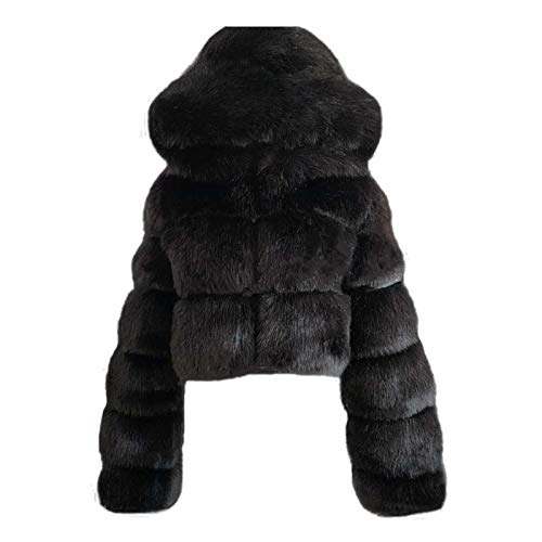 Geilisungren Damen Mantel Winter Elegant Warm Faux Fur Kunstfell Jacke Kurz Kunstpelz Flauschiges Coat Outwear Umlegekragen Langarm Parka Felljacke Fellmantel Einfarbige Wintermantel für Frauen von Geilisungren