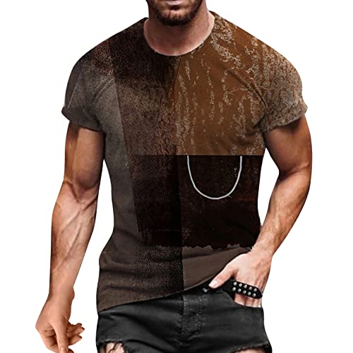 Geilisungren Herren Basic Rundhalsausschnitt Kurzarm T-Shirts Bunt Handabdruck Sommer Bluse Männer 3D Drucken Lustig Shirts Alltag Party Tops von Geilisungren