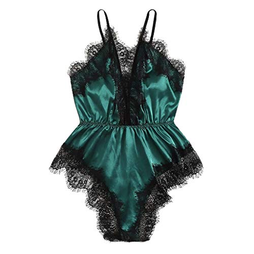 Geilisungren Kleid Transparent Jumpant Body Anzug heiße Damenunterwäsche in der Länge Bottleneck 3 6XL V-Ausschnitt Plus Spitze Dessous Damen String GroßE GrößEn Lingerie Outfit mit Tanga von Geilisungren