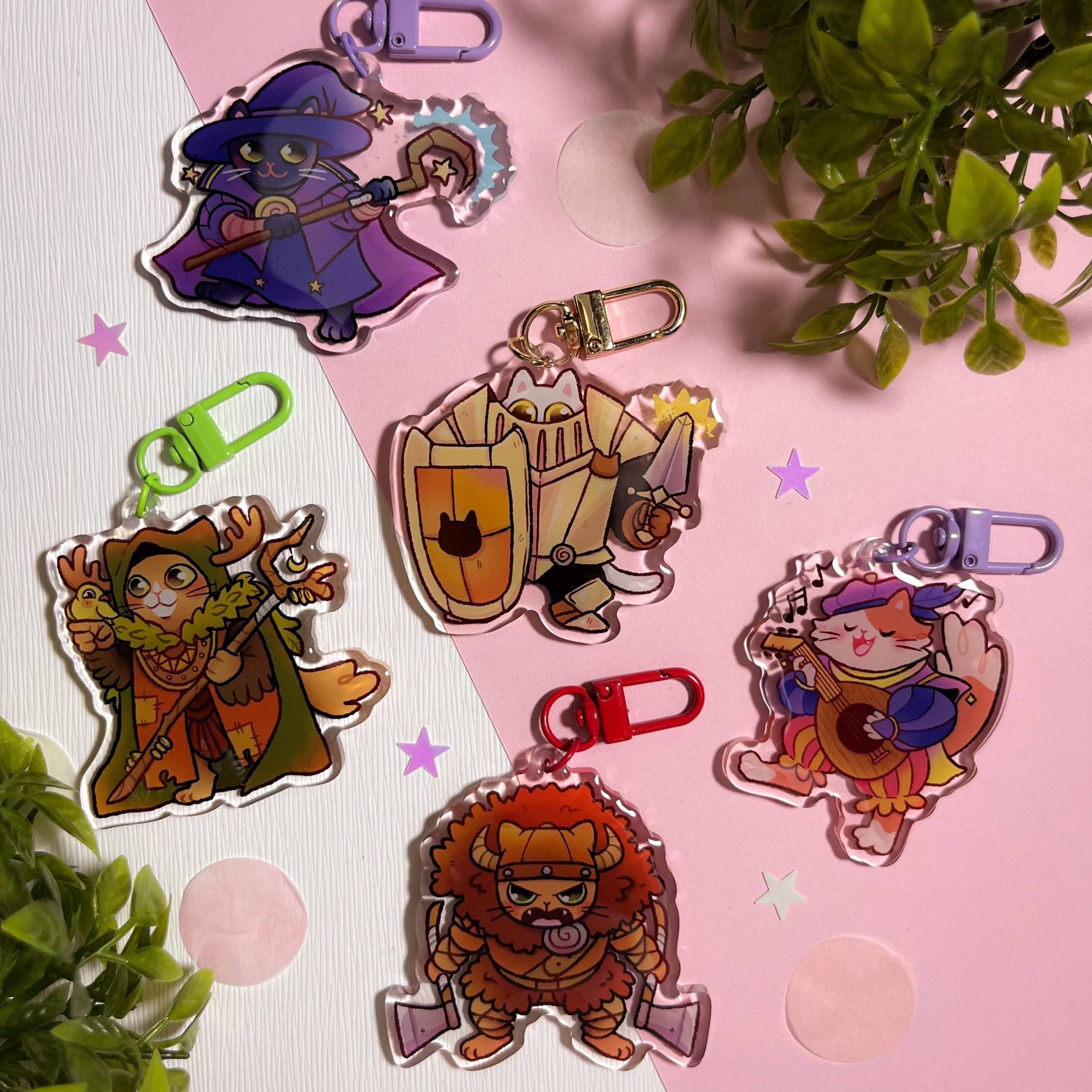 Fantasy Roleplay Game Cat Acrylic Keychain I Double Sided | Geisterkatzeart Barbarian Paladin Bard Wizard Druid Rpg Fantasy Roleplay Game Cat Acrylic Keychain I Double Sided | Geisterkatzeart Barbarian Paladin Bard Wizard Druid Rpg von GeisterkatzeART