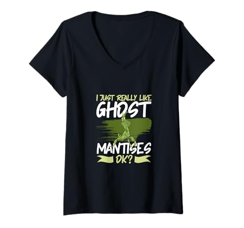 Damen Lieblingstier Geistermantis T-Shirt mit V-Ausschnitt Damen Lieblingstier Geistermantis T-Shirt mit V-Ausschnitt von Geistermantis Designs