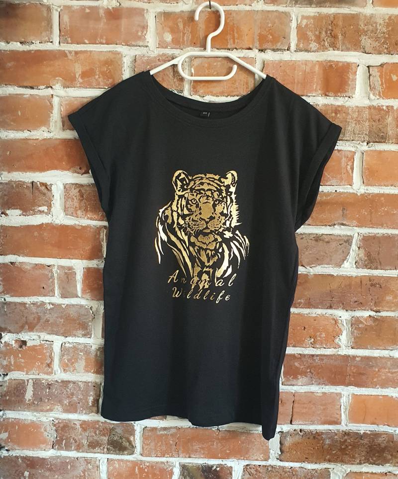 Damenshirt Metallic "Tiger", Xs Bis 5Xl Damenshirt Metallic "Tiger", Xs Bis 5Xl von GelasLieblingsstueck