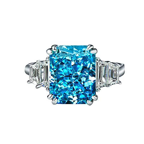 Gelb&Schwarz Anhänger Ringe Kette Blue Diamond Schmuck Jubiläumsgeschenk Ehering Verlobungsringe Ringer Tasse (Sky Blue, 7) von Gelb&Schwarz