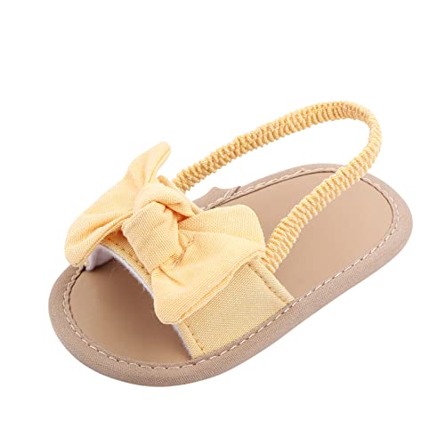 Gelb&Schwarz Baby Sandalen Jungen 6-12 Monate Walkers The Kids Prewalker Bowknot Mädchen Barfuß Floor First 018M Sandalen Rutschfeste Kleinkind-Babysandalen Schuhe (Yellow, 12-18 Months) von Gelb&Schwarz