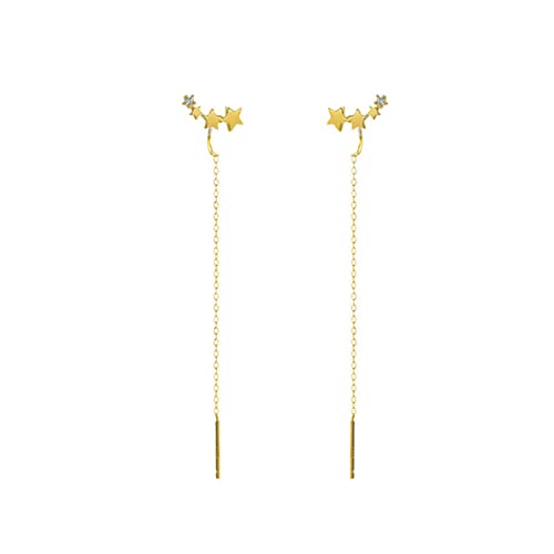 Gelb&Schwarz Ohrringe Ohne Ohrloch Stern-Ohrringe Einfache Mode-Quasten-Konstellations-Ohrringe der Frauen (Gold, One Size) von Gelb&Schwarz