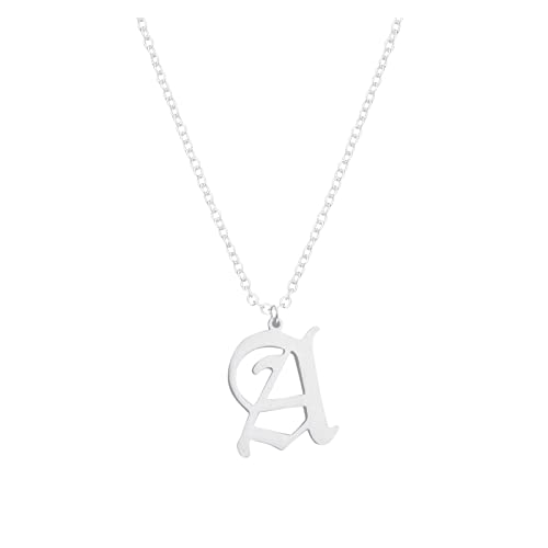 Gelb&Schwarz Partner Halskette 26 englische Buchstaben Anhänger Halskette für Frauen Silber Edelstahl Halsketten AZ 26 Alphabet Initial Halsketten für Teenager Mädchen Schmuck (A, One Size) von Gelb&Schwarz