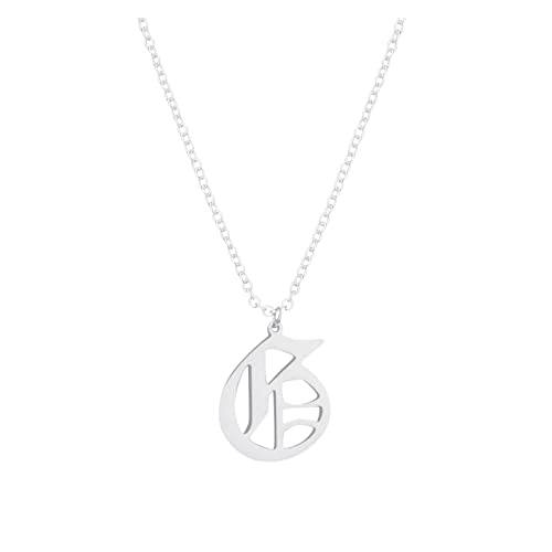 Gelb&Schwarz Partner Halskette 26 englische Buchstaben Anhänger Halskette für Frauen Silber Edelstahl Halsketten AZ 26 Alphabet Initial Halsketten für Teenager Mädchen Schmuck (G, One Size) von Gelb&Schwarz