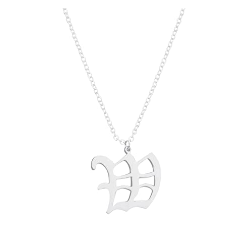 Gelb&Schwarz Partner Halskette 26 englische Buchstaben Anhänger Halskette für Frauen Silber Edelstahl Halsketten AZ 26 Alphabet Initial Halsketten für Teenager Mädchen Schmuck (W, One Size) von Gelb&Schwarz