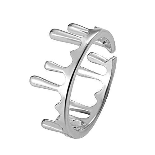 Gelb&Schwarz Vorhänge Ringe Roter gruseliger Blut-Ring, der gruselige Halloween-Horror-Ring-Ringe für Frauen tropft (Silver, One Size) von Gelb&Schwarz