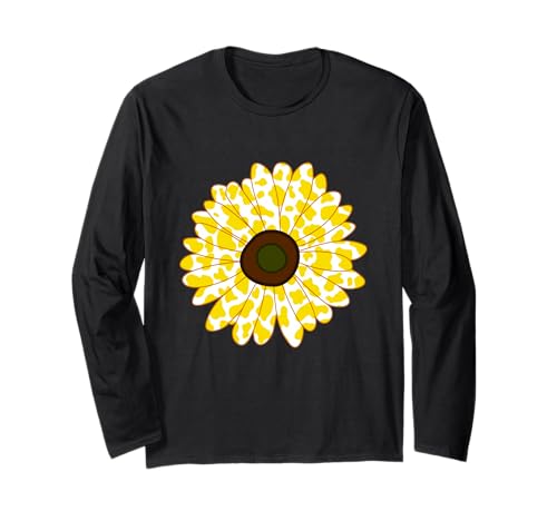 gelbes Kuhmuster - Blumengelbes Kuhmuster für Damen Langarmshirt von Gelb-weißes Kuh-Tiermuster-Kostüm