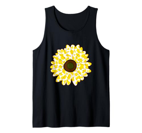 gelbes Kuhmuster - Blumengelbes Kuhmuster für Damen Tank Top von Gelb-weißes Kuh-Tiermuster-Kostüm