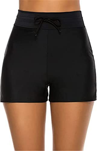 Gellmall Damen Badeshorts mit Innenslip Bikinihose Beach Shorty Quick Dry Bademode Sportshorts mit Kordelzug L von Gellmall