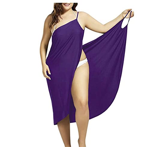 Gellmall Sarong Wrap Oversize Bikini Cover Up Träger Rückenfrei Wickeltuch Strandtuch Urlaub Lange Strandkleider Towel Pareos Lila 5XL von Gellmall