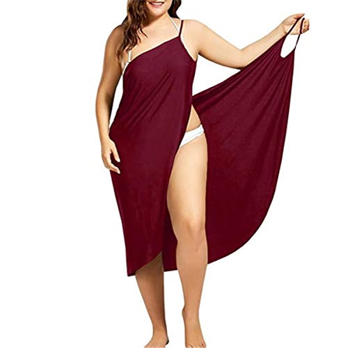 Gellmall Sarong Wrap Oversize Bikini Cover Up Träger Rückenfrei Wickeltuch Strandtuch Urlaub Lange Strandkleider Towel Pareos Weinrot 2XL von Gellmall