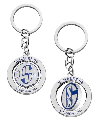 Gelsenkirchen FC Schalke 04 Schlüsselanhänger - Spinner Logo - Dreh Anhänger Keychain S04 - Plus Lesezeichen I love von Gelsenkirchen