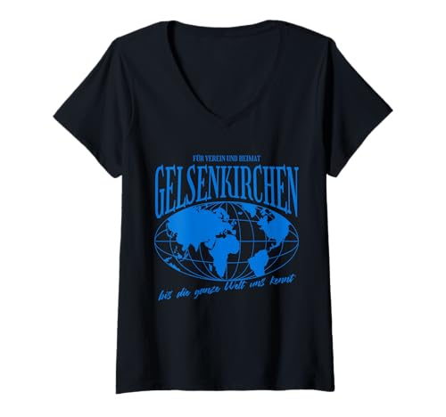 Damen Gelsenkirchen Heimat Fußball Stolz T-Shirt mit V-Ausschnitt Damen Gelsenkirchen Heimat Fußball Stolz T-Shirt mit V-Ausschnitt von Gelsenkirchener Fan Tradition Fans Geschenkidee