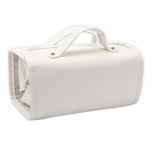 Kosmetiktasche 4-in-1, Schminktasche Abnehmbar, Leather Waterproof Cosmetic Bag, Durchsichtigen Mehrfachfächern, Tragbare Reise Make Up, Damen kulturtasche mit Großem von GeluEla