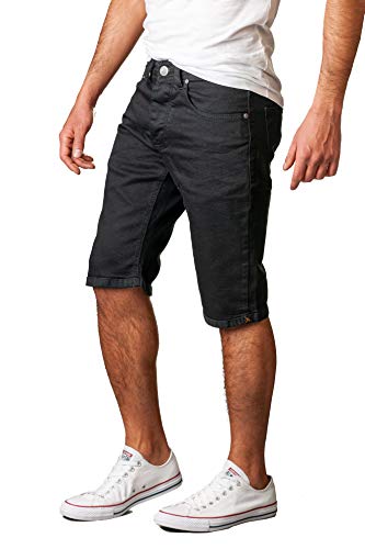 Gelverie Herren Shorts Slim Fit Bermuda Jeansshorts W38 Black Denim von Gelverie