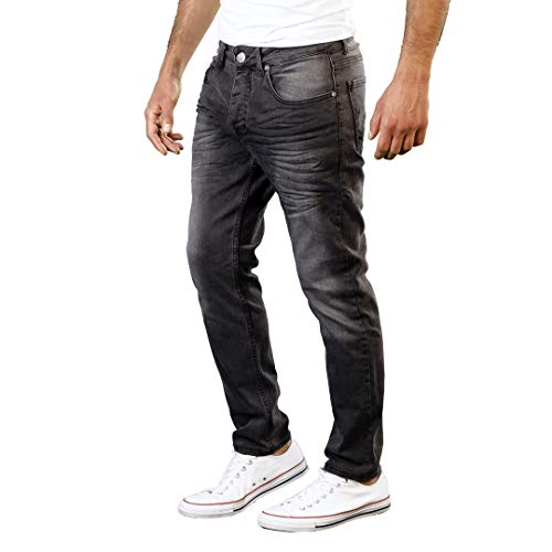 Gelverie Jeans Herren Slim Fit Jeanshose Stretch Designer Hose Denim I Grey Denim, W33 / L34 von Gelverie