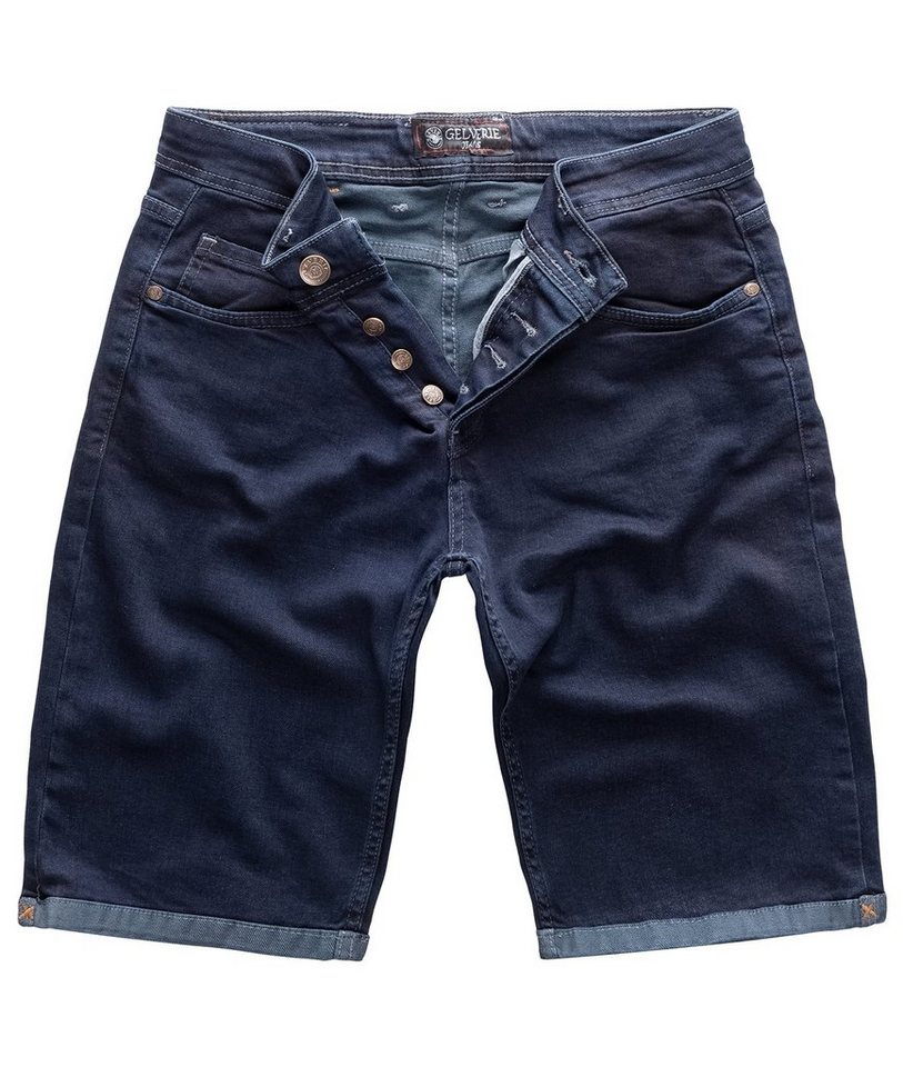 Gelverie Jeansshorts Herren Jeansshorts Stonewashed Dunkelblau G-301 von Gelverie