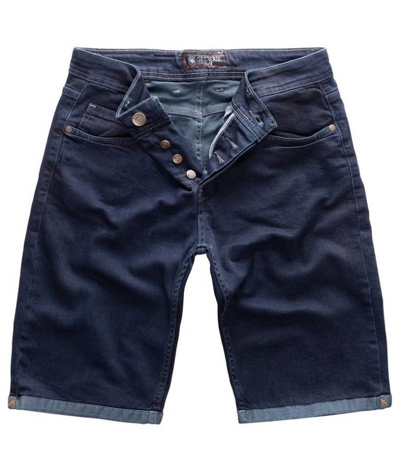Jeansshorts Herren Jeansshorts Stonewashed Dunkelblau G-301 von Gelverie