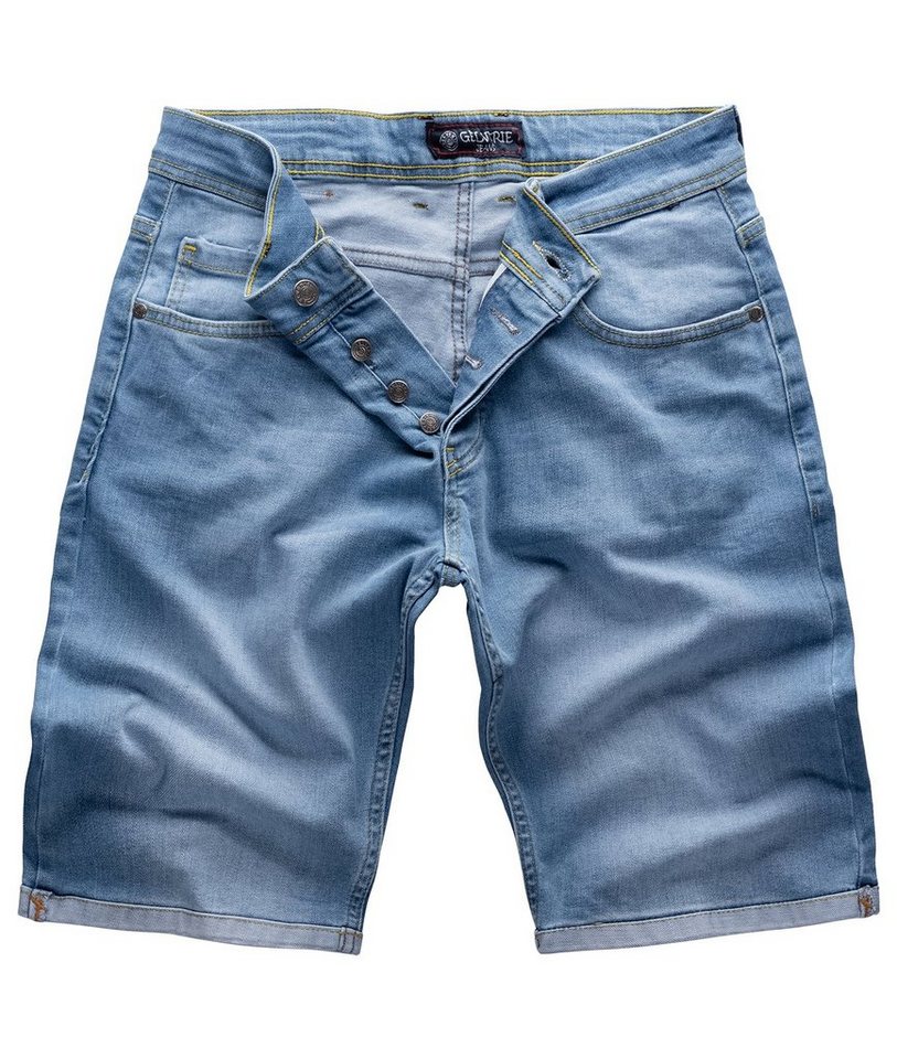 Gelverie Jeansshorts Herren Jeansshorts Stonewashed Hellblau G-302 von Gelverie