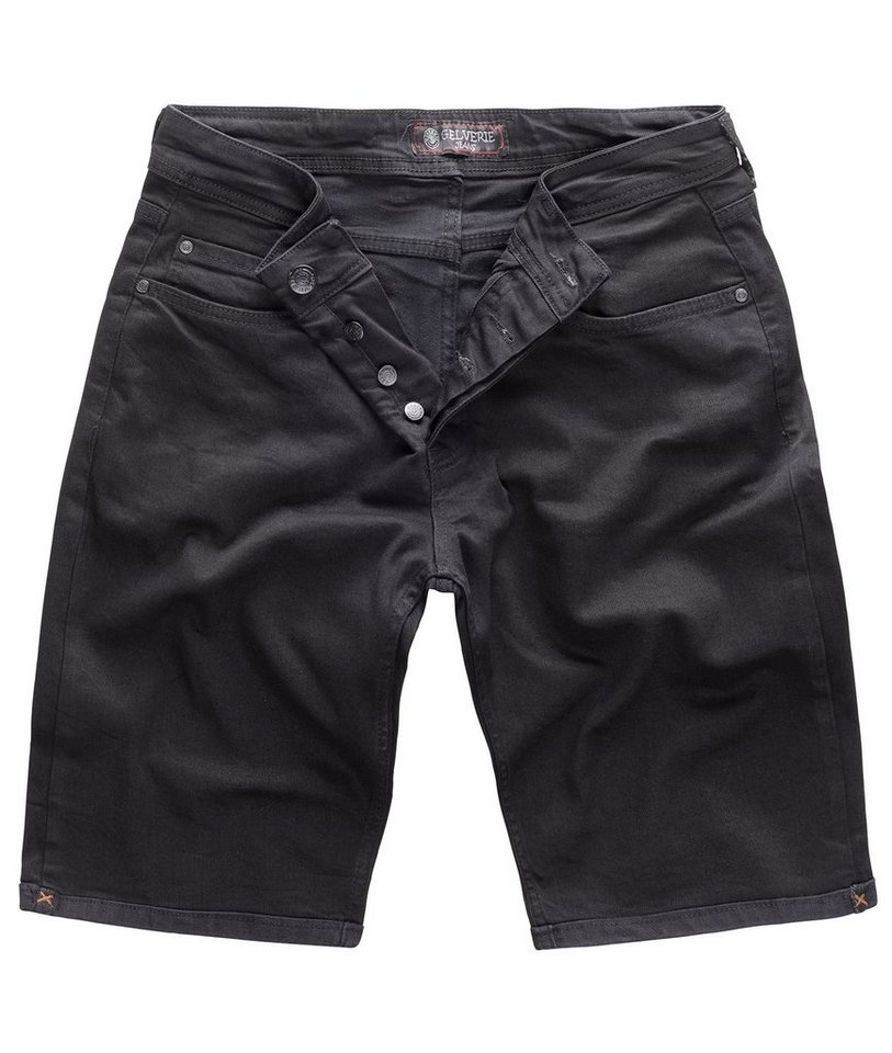 Gelverie Jeansshorts Herren Jeansshorts Stonewashed Schwarz G-303 von Gelverie